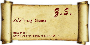 Zárug Samu névjegykártya